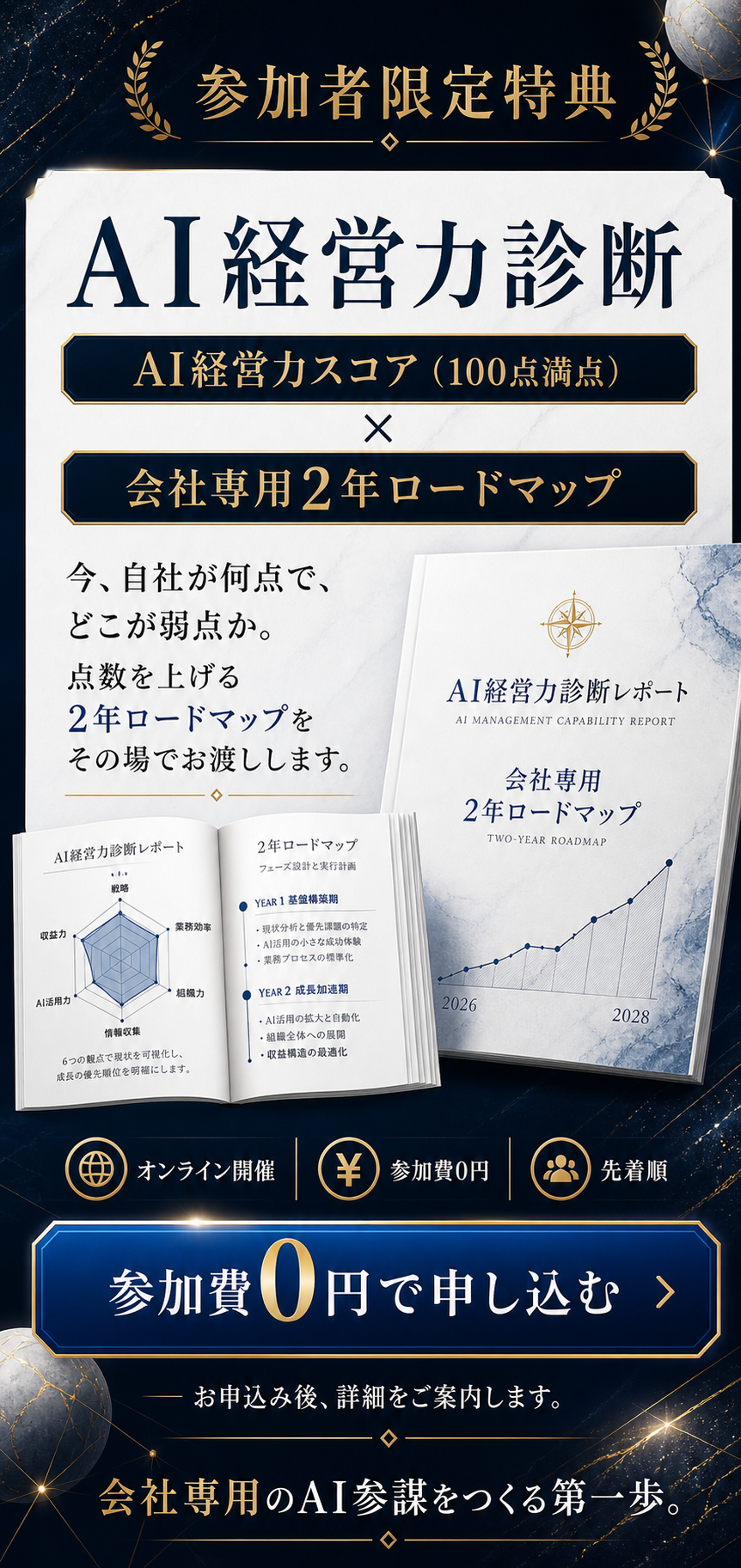 参加者限定特典。AI経営力診断。